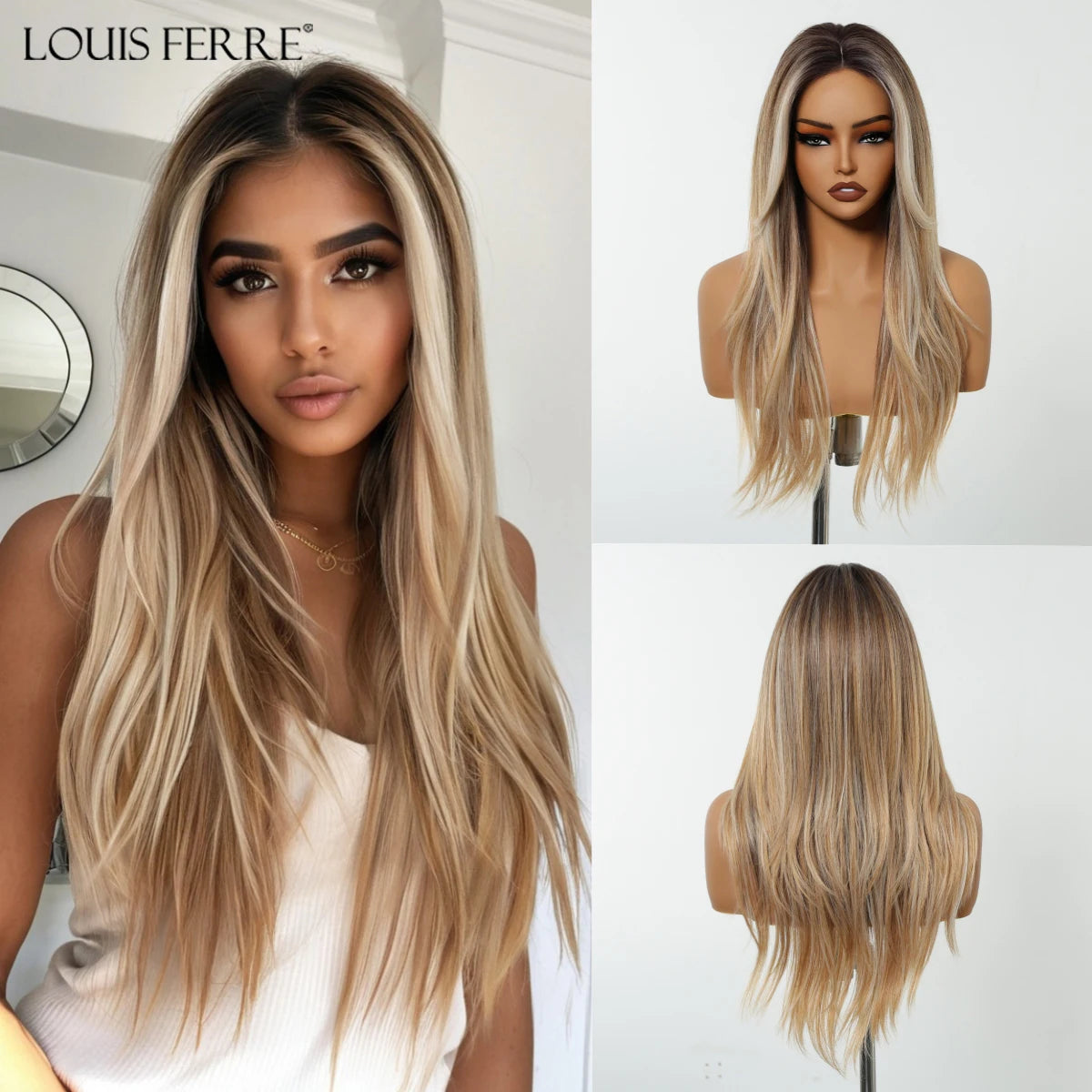 Long Straight Lace Front Synthetic Wig - Various Colors Available