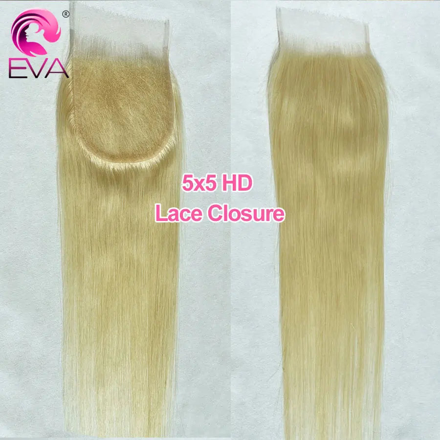 Pre Plucked Small Knots #613 Blonde HD Lace Frontal  & Closure - Human Hair