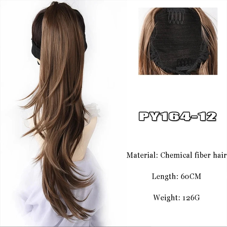 Synthetic Claw Clip In Short Curly Ponytails