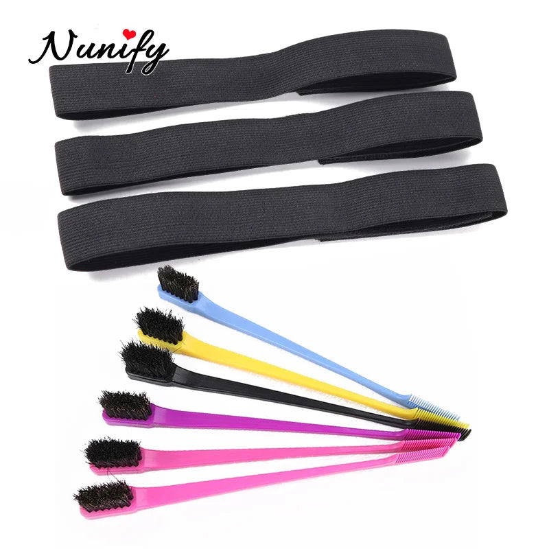 3PC Elastic Melting Lace Headband With Edge Brush/Comb