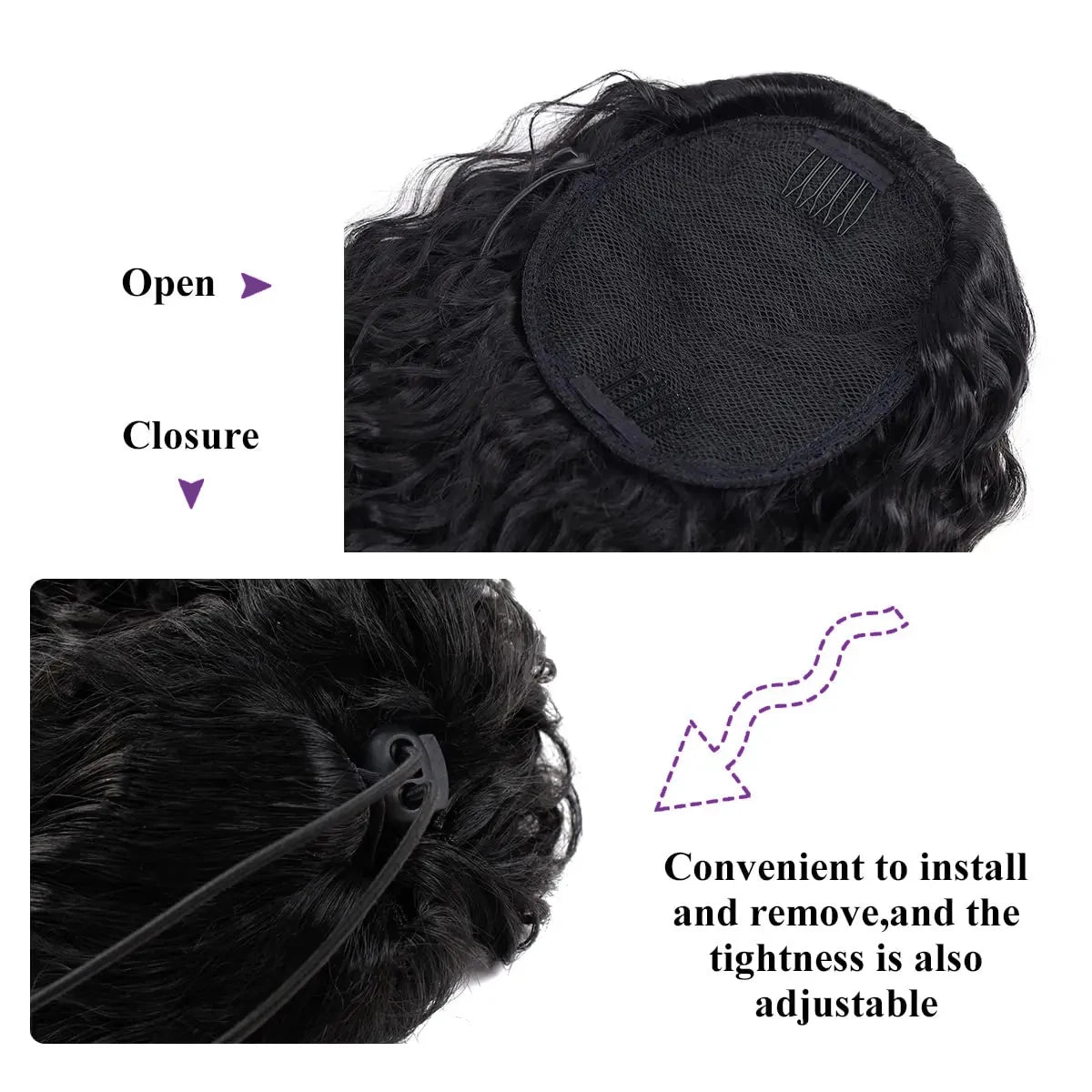 Deep Wave Curly Drawstring Brazilian Human Hair Clip In Ponytail