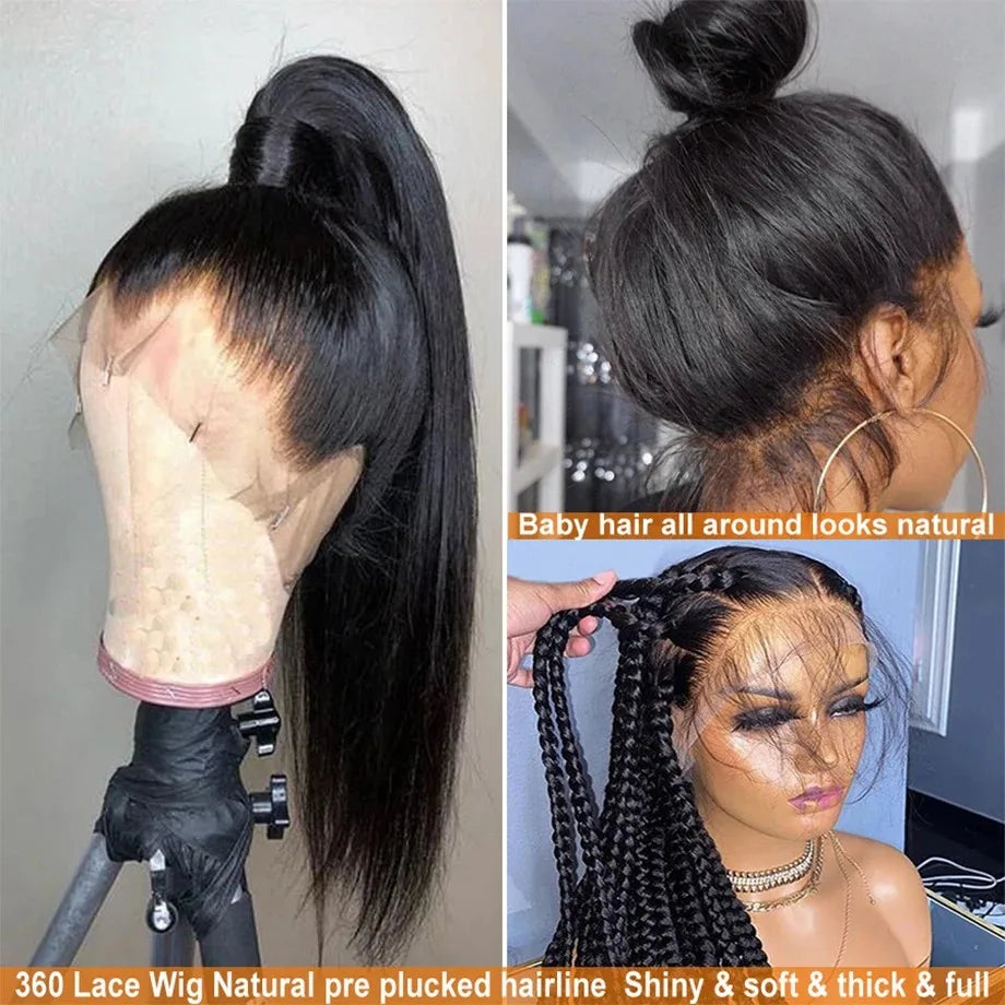 Bone Straight - Glueless Invisi-Drawstring 360 HD Transparent Lace Front Human Hair Wear&Go Wig