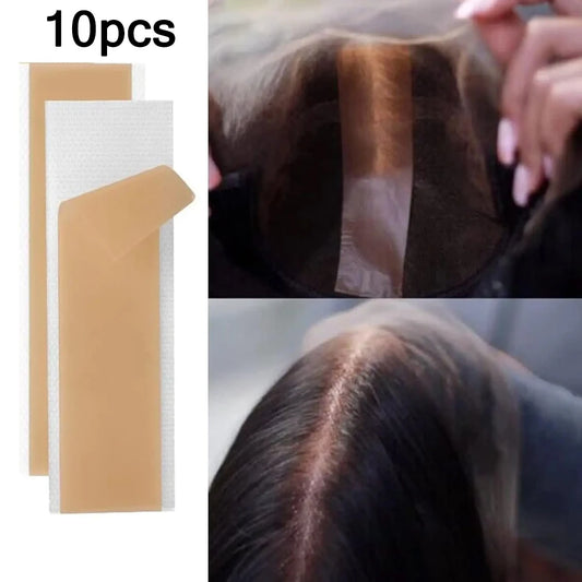 2/5/10 pcs Fake Scalp Tape For Lace Wigs, Realistic Looking Parting Silicone Scar Tape With Knots Natural & Easy to Use