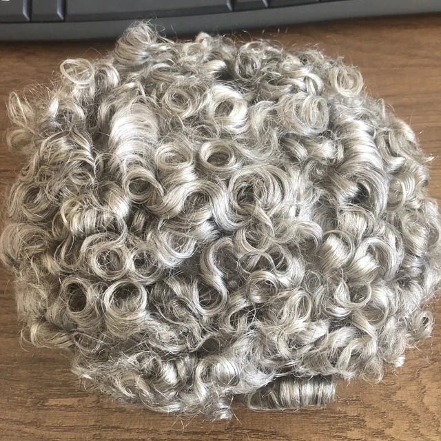 Full Skin Base 20mm Curly Human Hair- Durable Prosthesis System With Natural Frontline - Various Colors Available