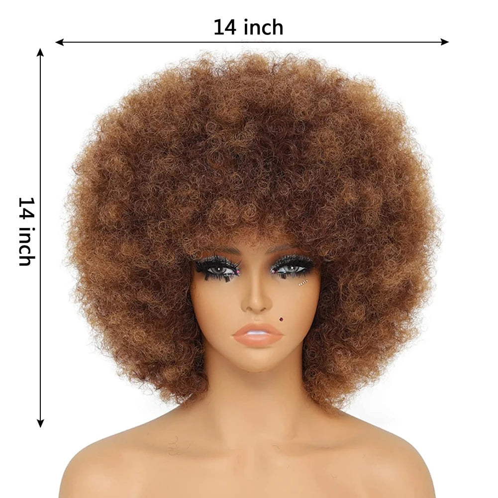 Short Synthetic Afro Kinky Curly Wigs - Various Colors Available