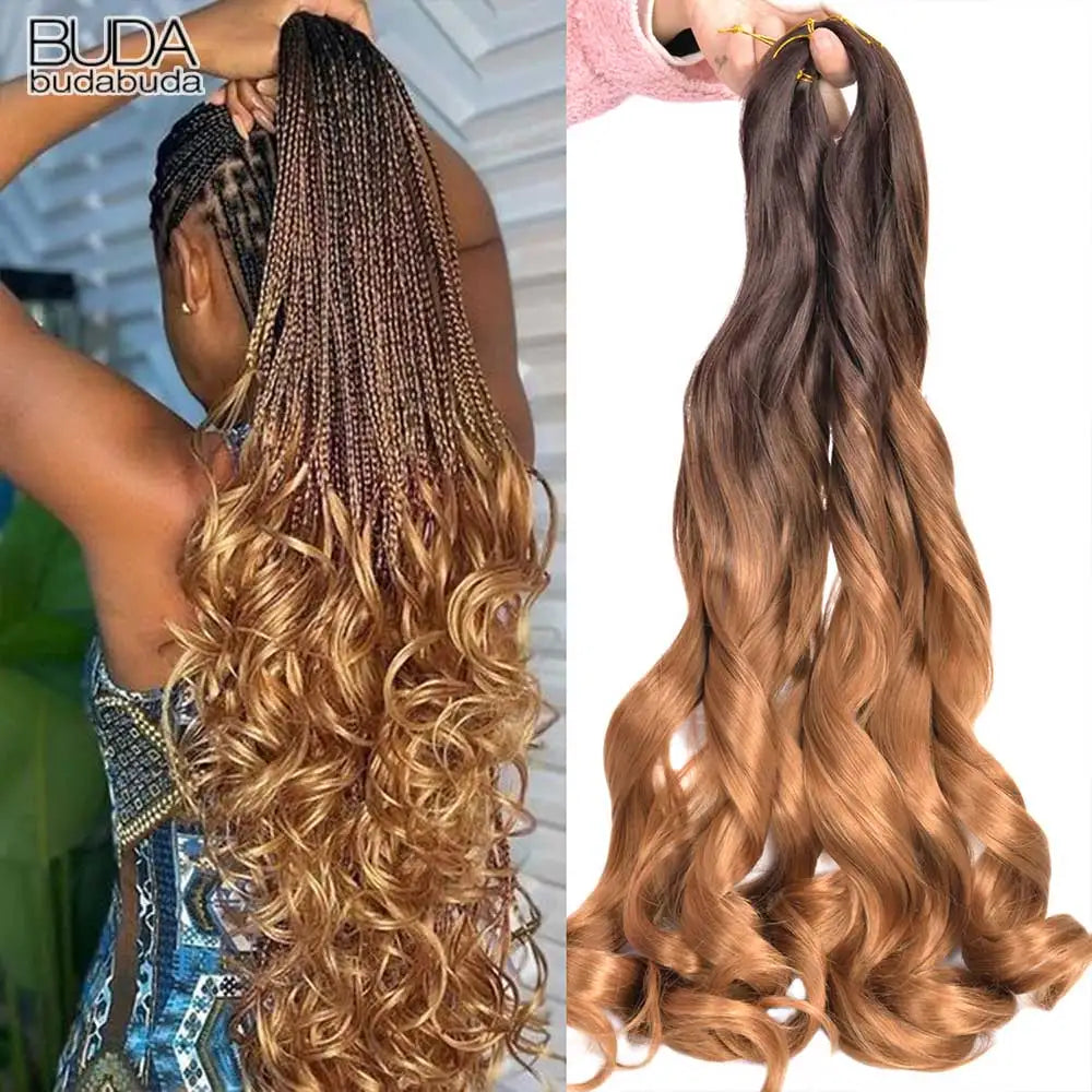 French Spiral Curls Synthetic Braiding Hair - Pre Stretched - Various Colors Available