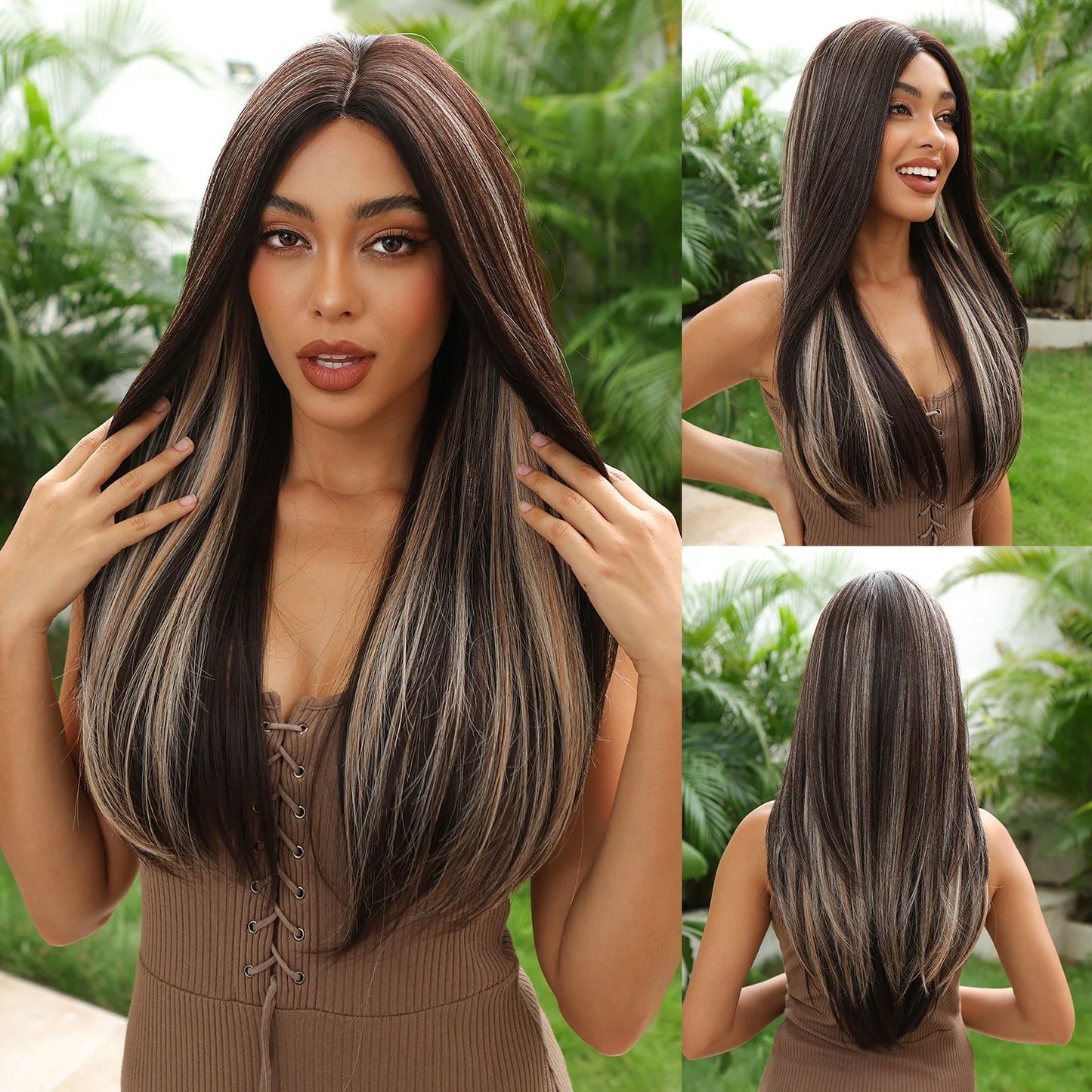 Long Straight Lace Front Synthetic Wig - Various Colors Available
