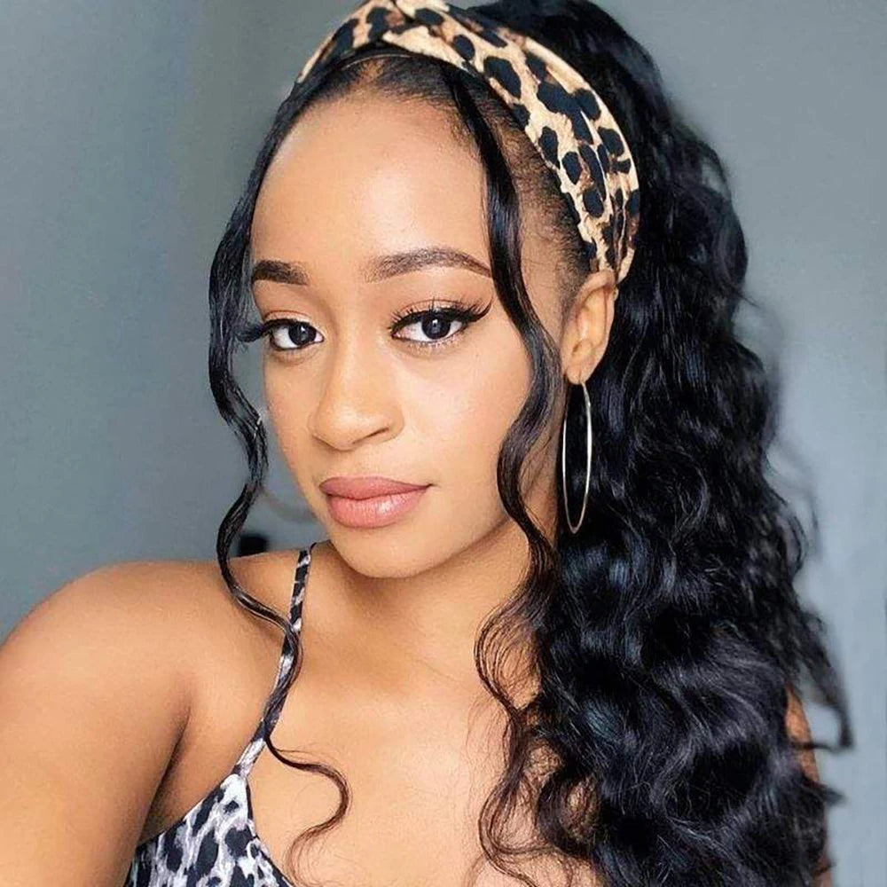 Body Wave Human Hair Headband Wig
