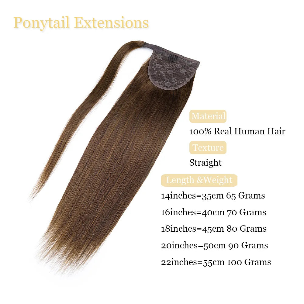 Straight Human Hair Wrap Around Ponytails - Various Options Available