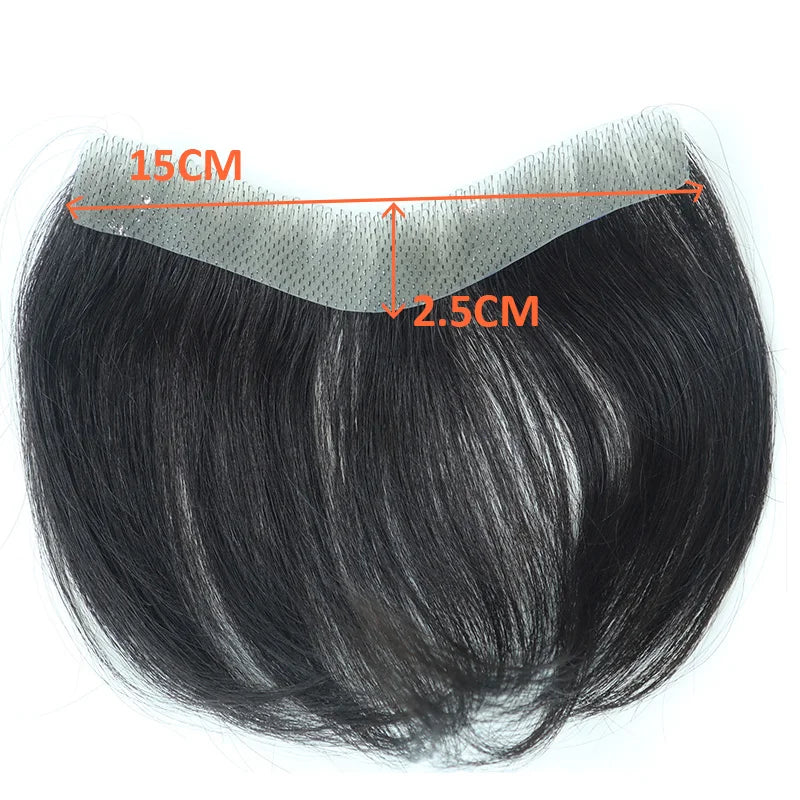 Straight 100% Human Remy Hair V Style Thin Skin Full PU Men's Capillary Prosthesis Frontal - Various Options Available