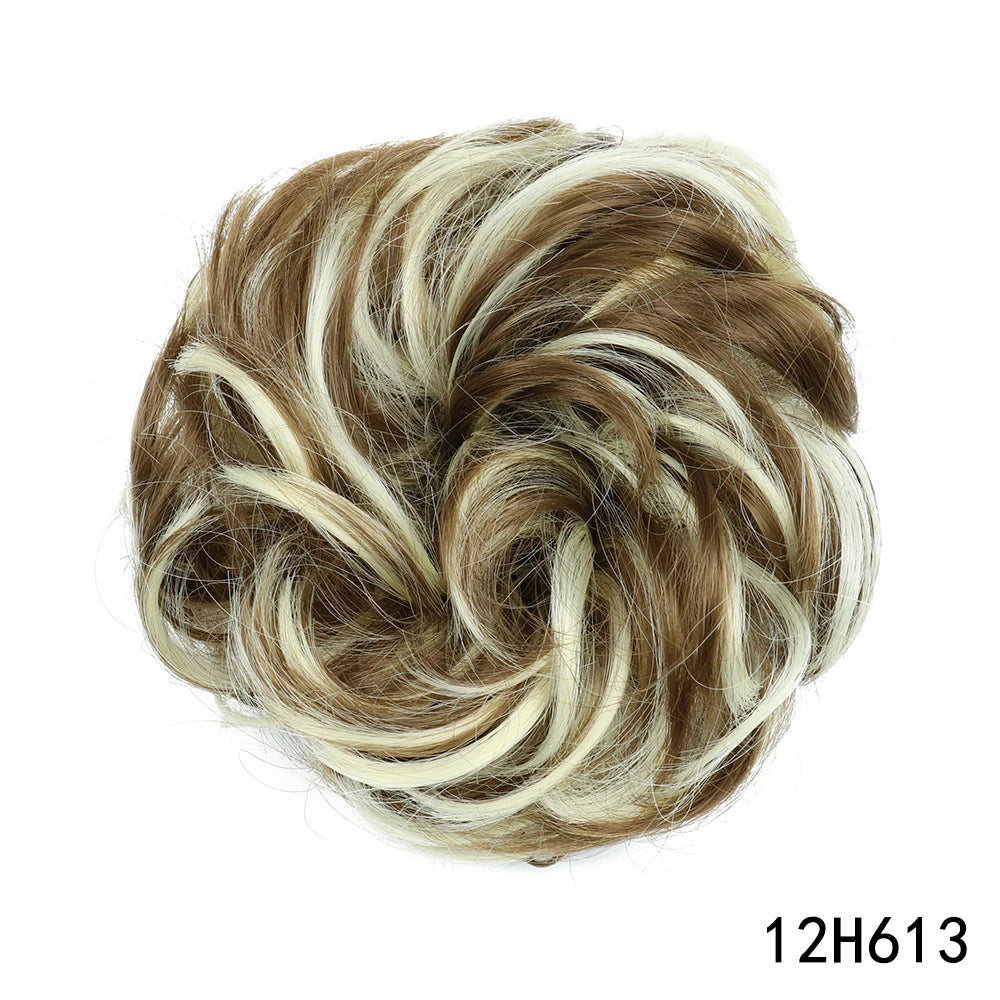 Synthetic Culrly Messy Ponytail Updo Bun with Elastic Band/Scrunchy