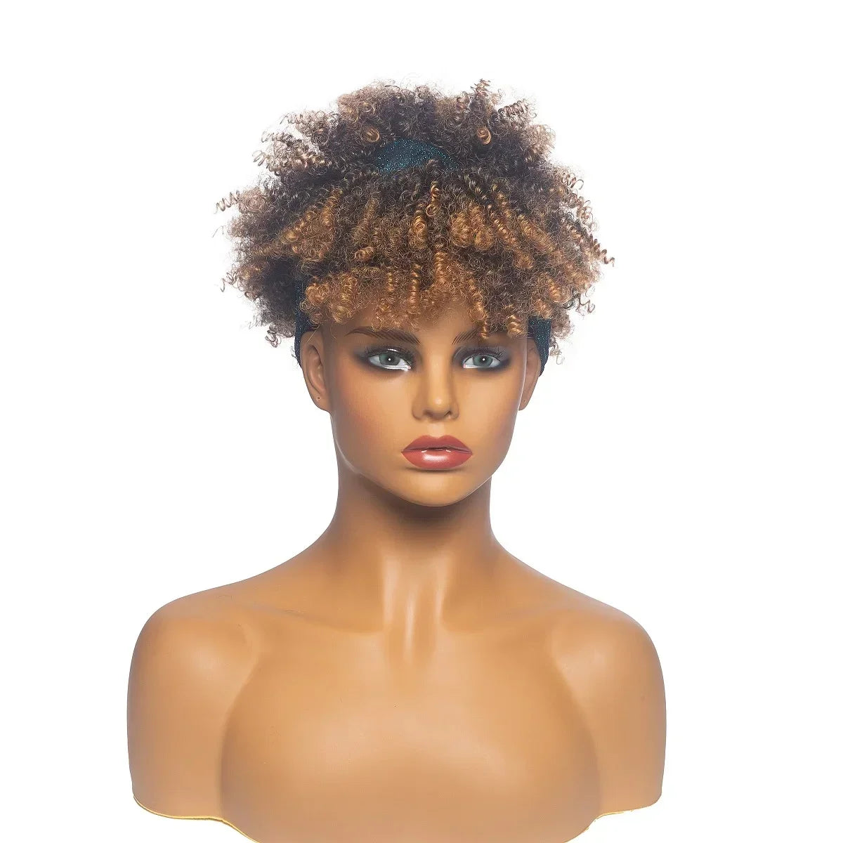 Synthetic Short Kinky Curly Headband Wigs - Various Colors Available