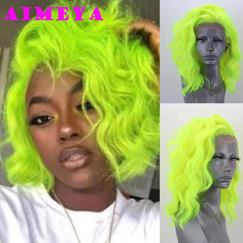 Water Wave Short Synthetic Lace Front Wigs - Various Colors Available