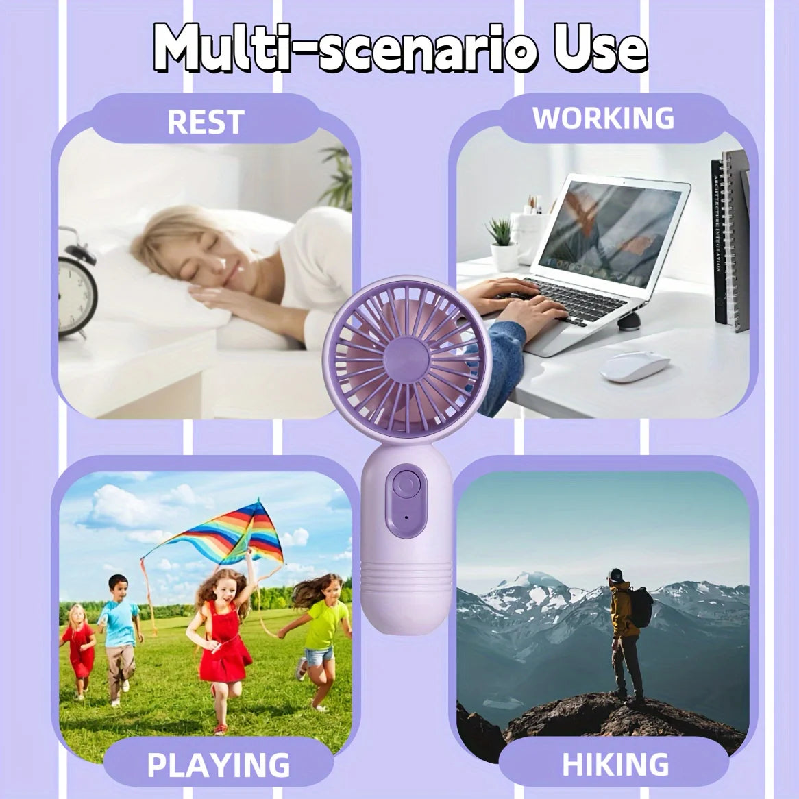 1PC USB Mini Rechargeable Portable Handheld Fan with 3 Speeds
