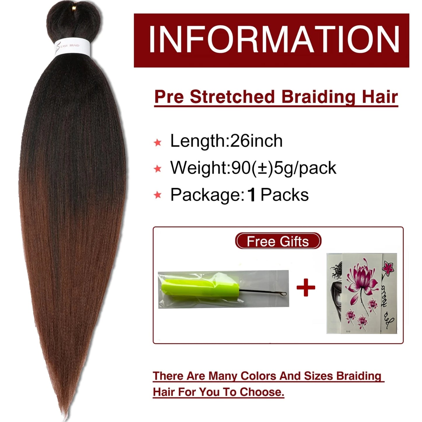 EZ Pre-Stretched Synthetic Braiding Hair