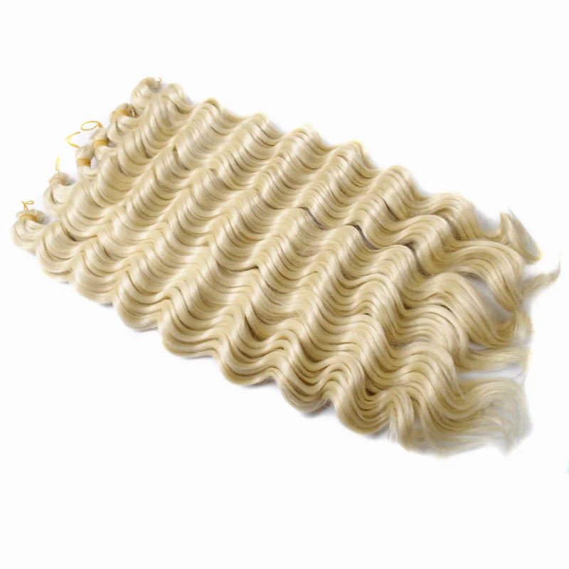 Ombre Deep Water Wave Bulk Crochet Synthetic Hair - Various Colors Available
