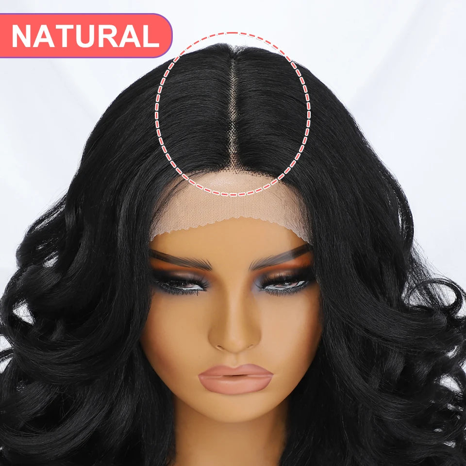 Black Brown Curly Synthetic Lace Front Wigs - Various Colors Available
