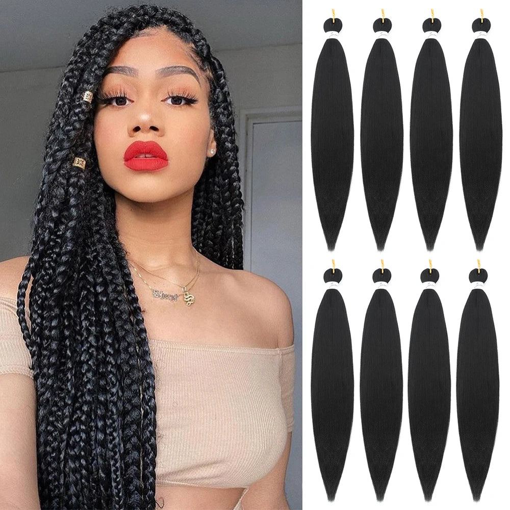Pre-Stretched Synthetic Braiding Hair - Various Colors Available