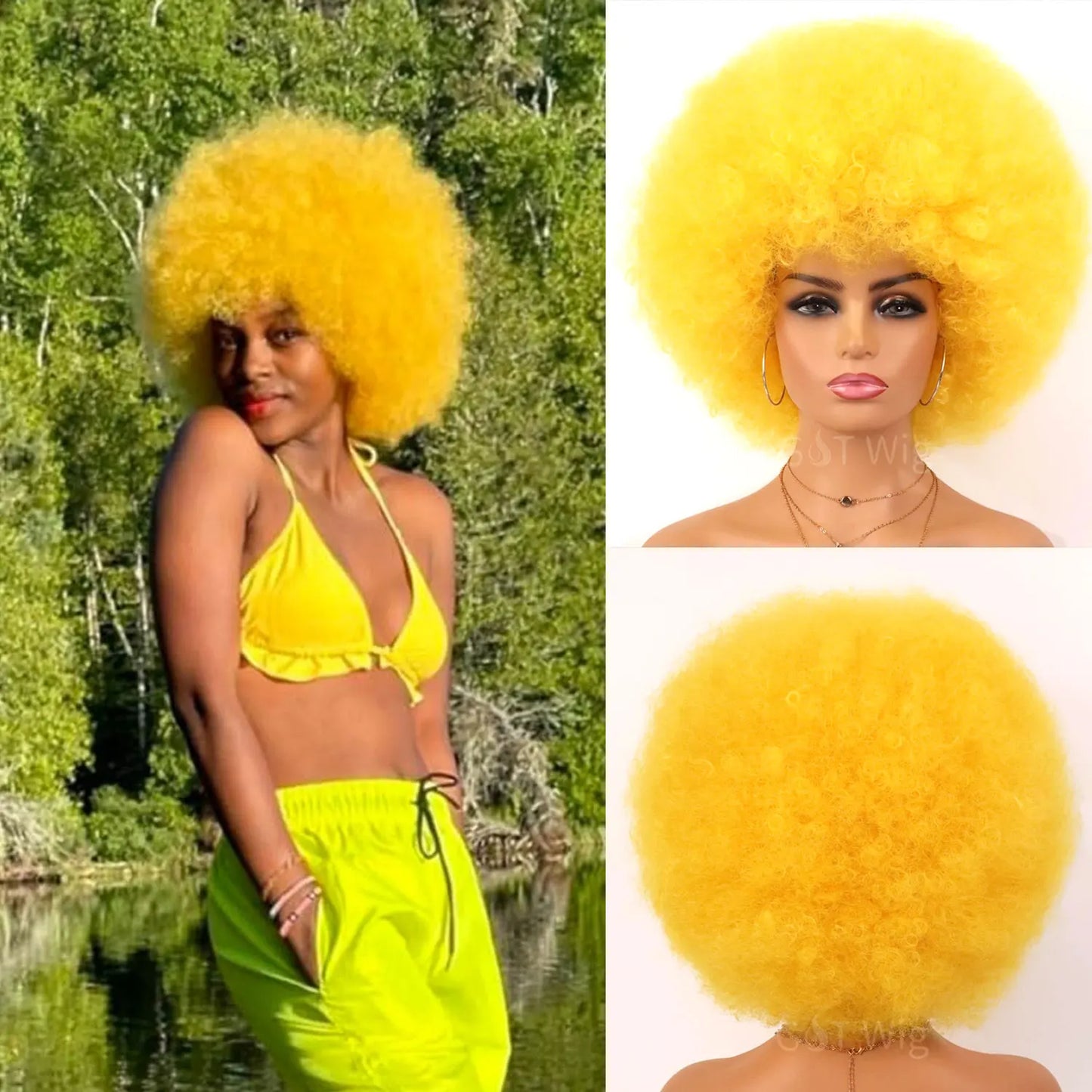 Afro Synthetic Wigs - Various Colors Available