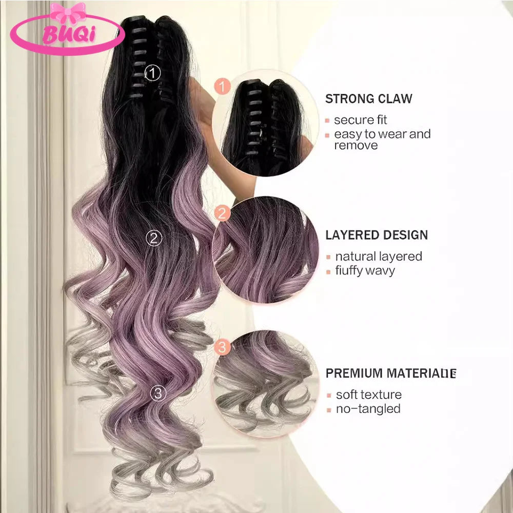 Body Wave Claw Clip On Synthetic Ponytails - Various Options Available