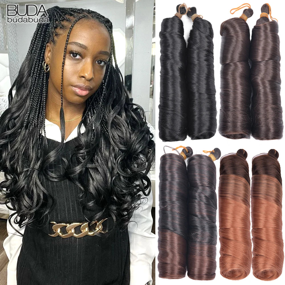French Spiral Curls Synthetic Braiding Hair - Pre Stretched - Various Colors Available