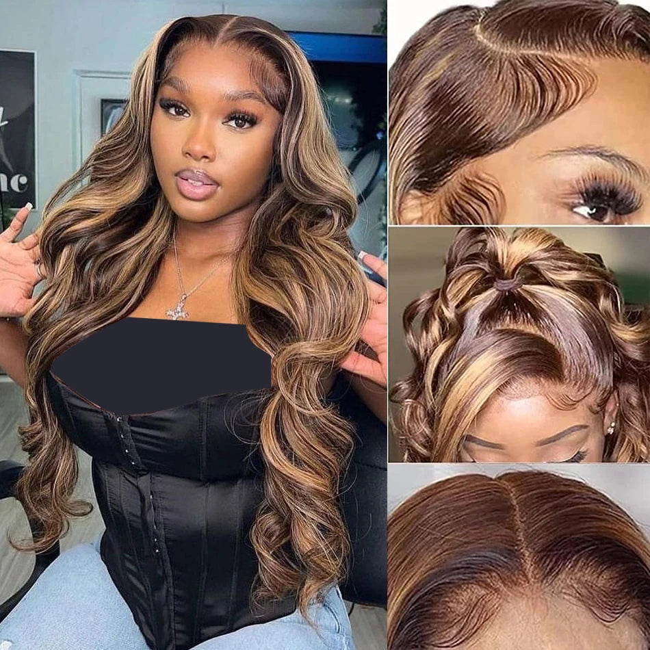 Body Wave Highlight Colors - HD Lace Frontal Human Hair Wig