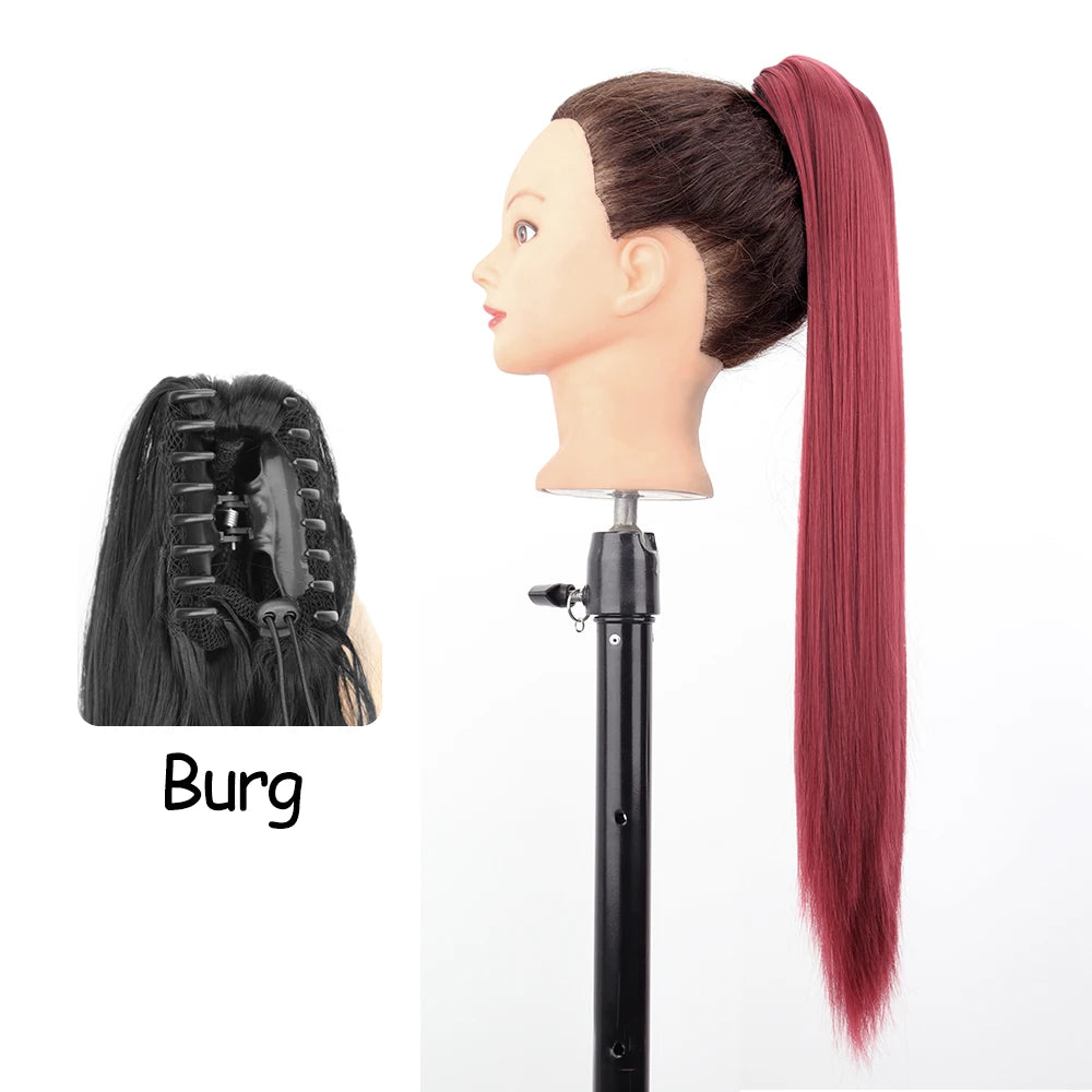Synthetic 24" Long Wavy Claw Clip On Ponytail