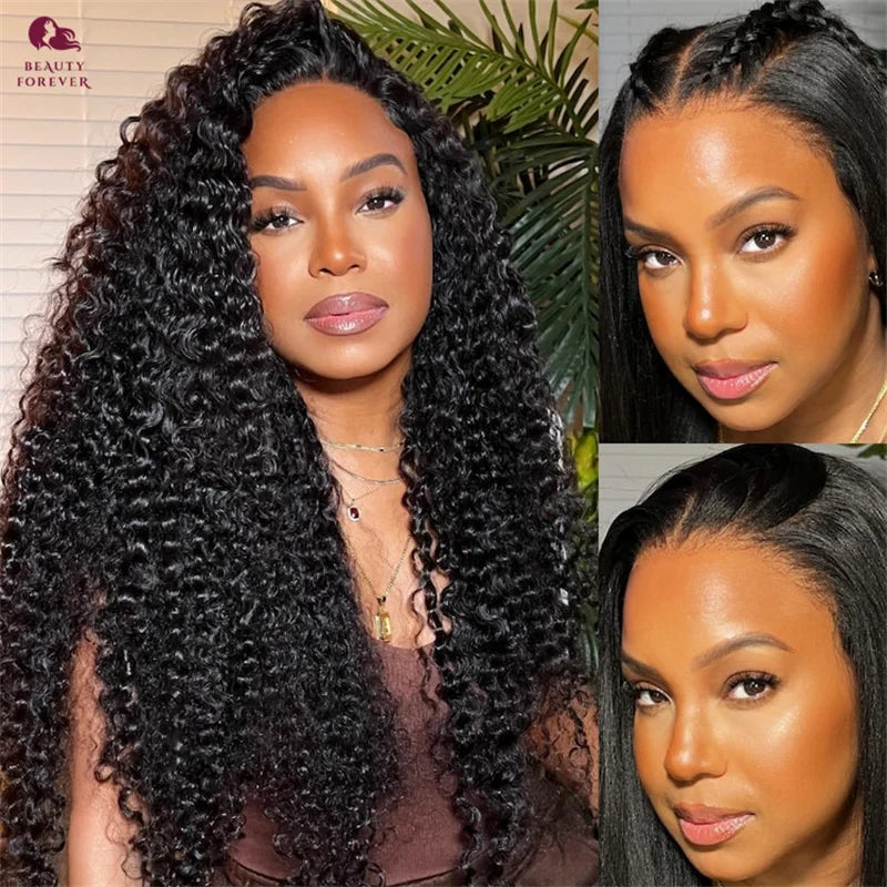 Bye Bye Knots Curly Lace Front Glueless Ready to Wear - Highlights Color Human Hair Wig