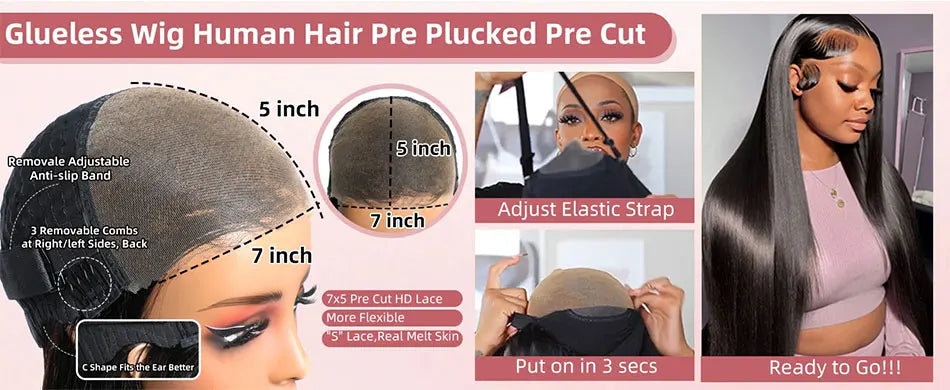 Body Wave - Glueless HD Transparent Pre Bleached Lace Closure Ready to Wear Wig