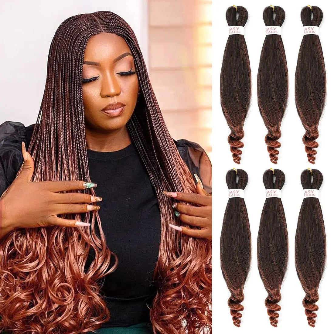 Pre-Stretched French Curly Synthetic Braiding Hair