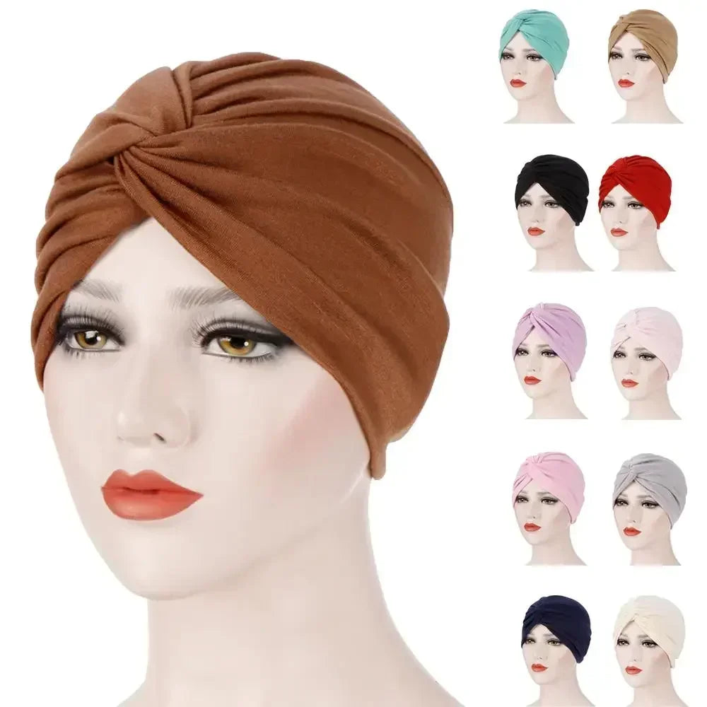 Women's Pleated Turbans in Various Colors