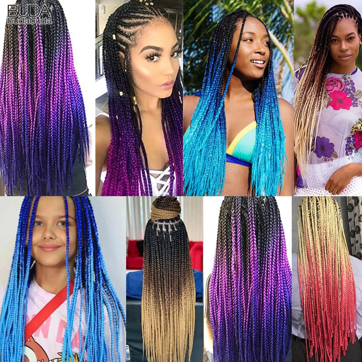 Synthetic Long Pre-Looped Box Braids Crochet Hair