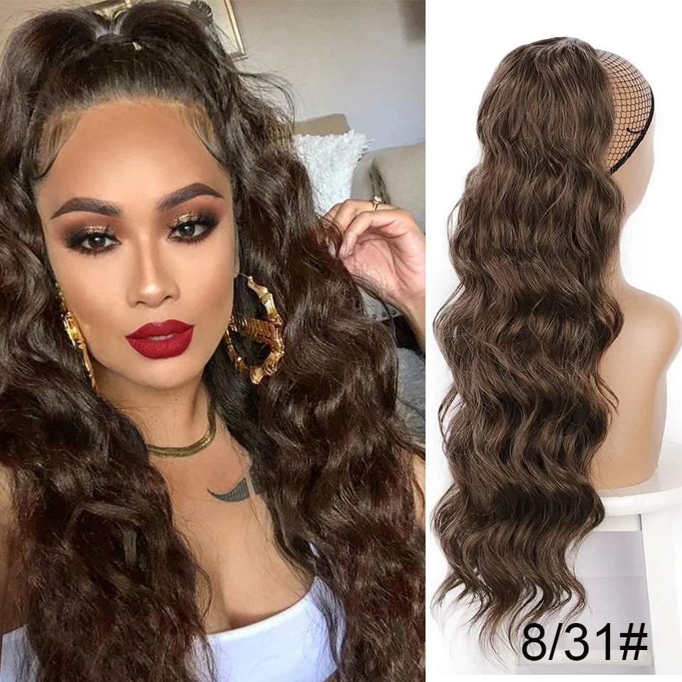 Synthetic Claw Clip In Short Curly Ponytails