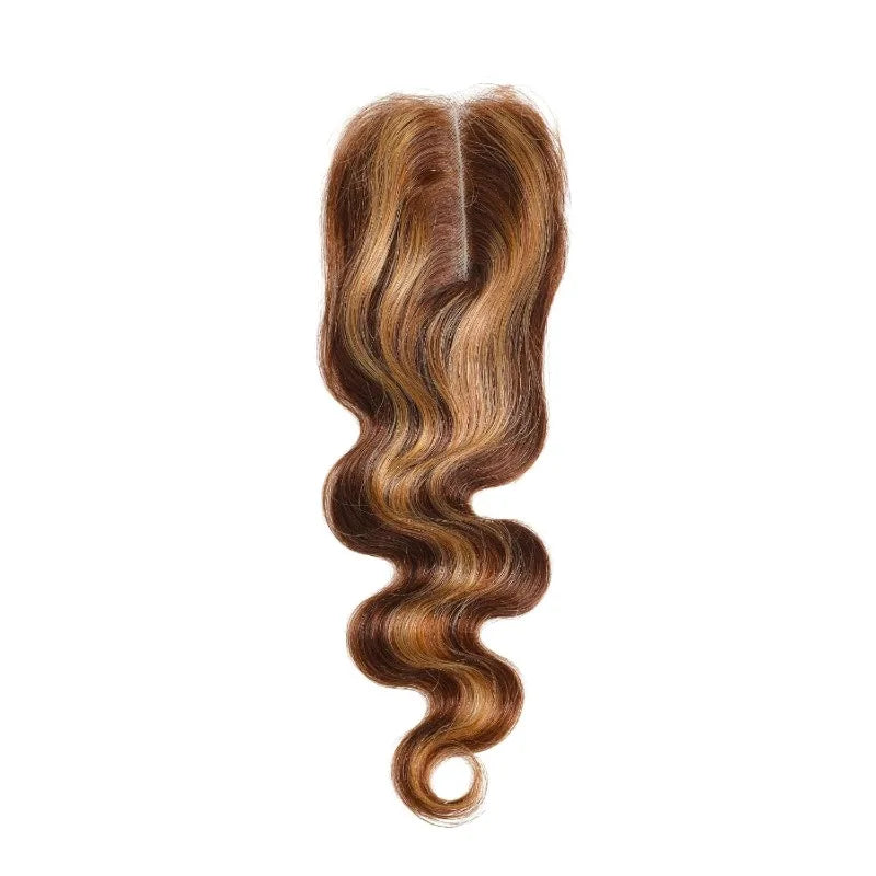 Body Wave Human Hair P4/27 Color Transparent Lace Closure/Frontal