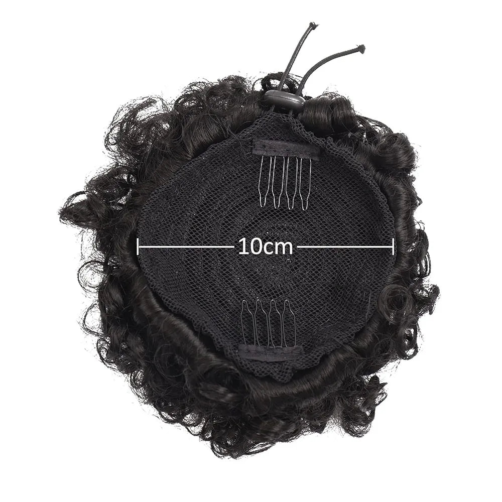 2Pcs Afro Puff Drawstring Ponytail, Synthetic Hair