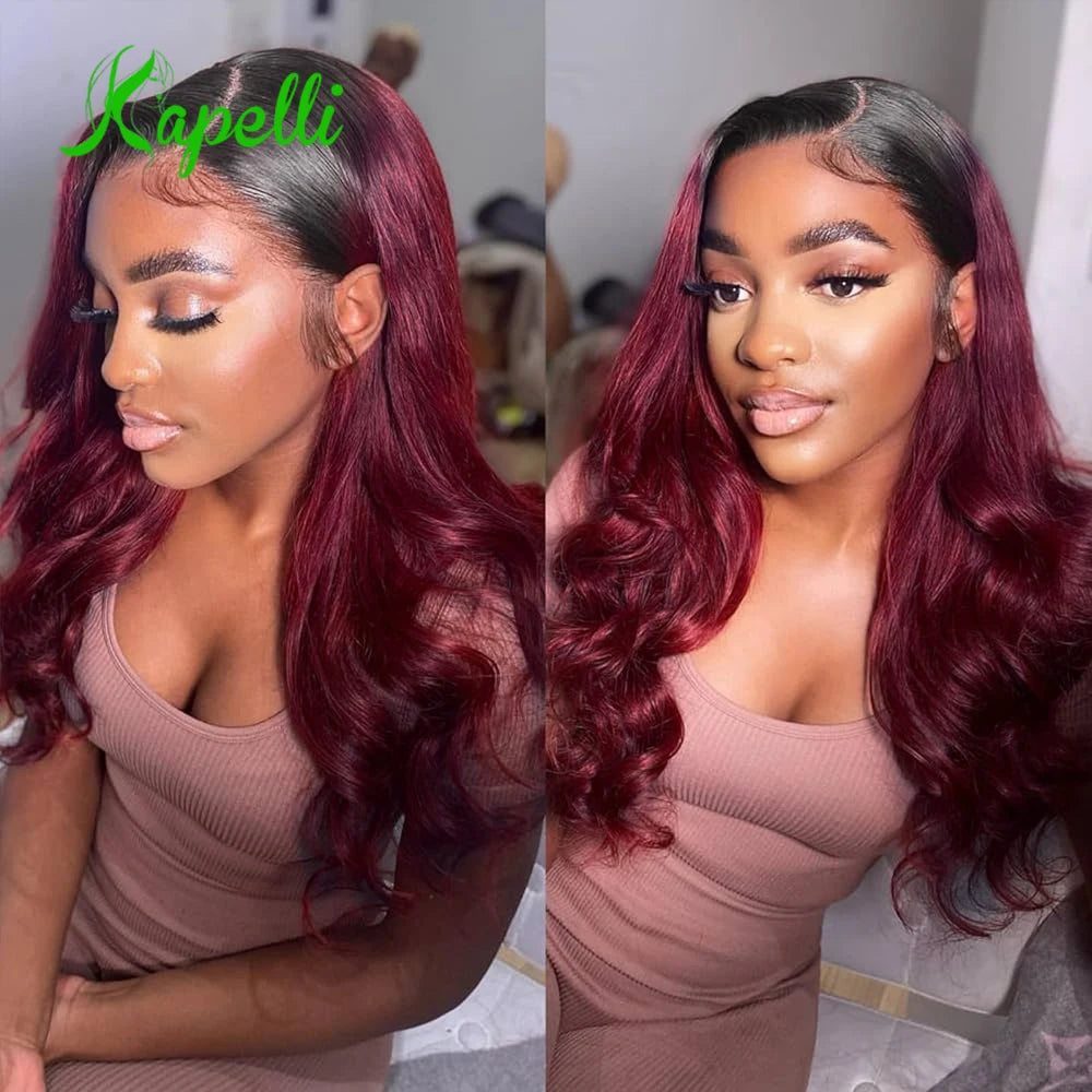 1B99J Body Wave Bundles With Closure Brazilian Human Hair
