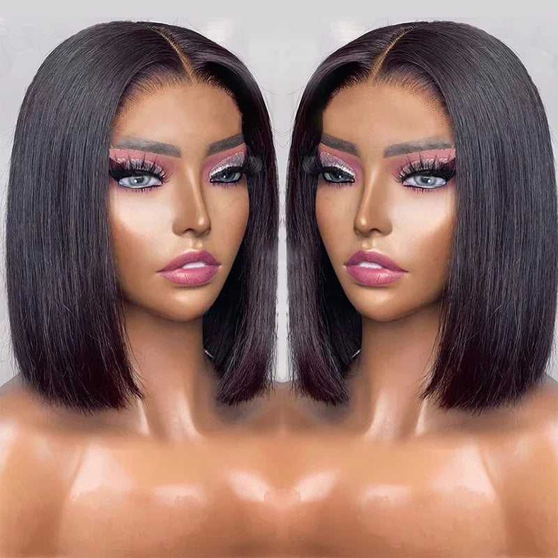 Brazilian Bone Straight Bob - Pre Plucked HD Transparent Lace Human Hair Glueless Wig