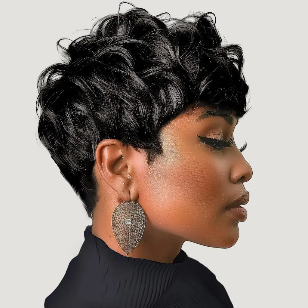 Short Curly Pixie - Synthetic Hair Wigs In Various Colors