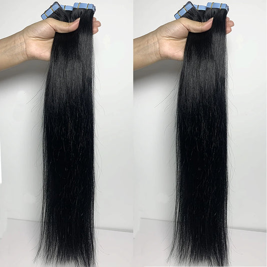Straight Remy Human Hair Skin Weft Adhesive Tape-Ins