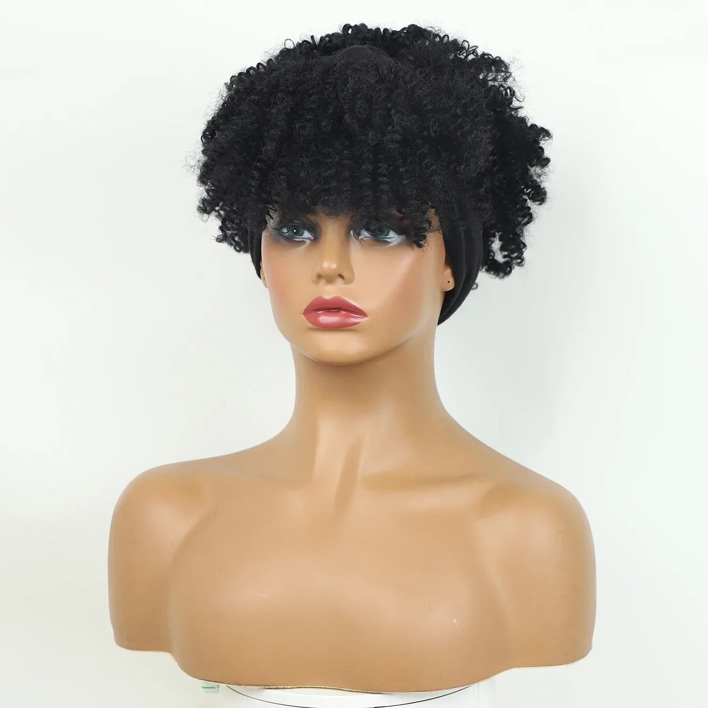 Synthetic Short Kinky Curly Headband Wigs - Various Colors Available