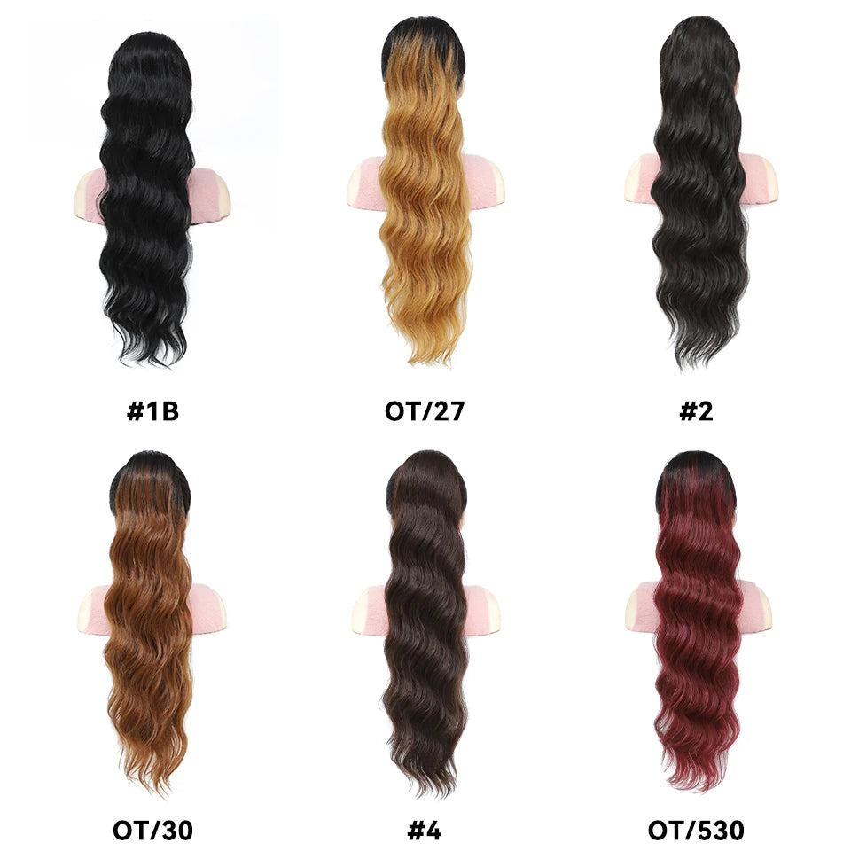 28 Inch Body Wave Drawstring Synthetic Ponytail