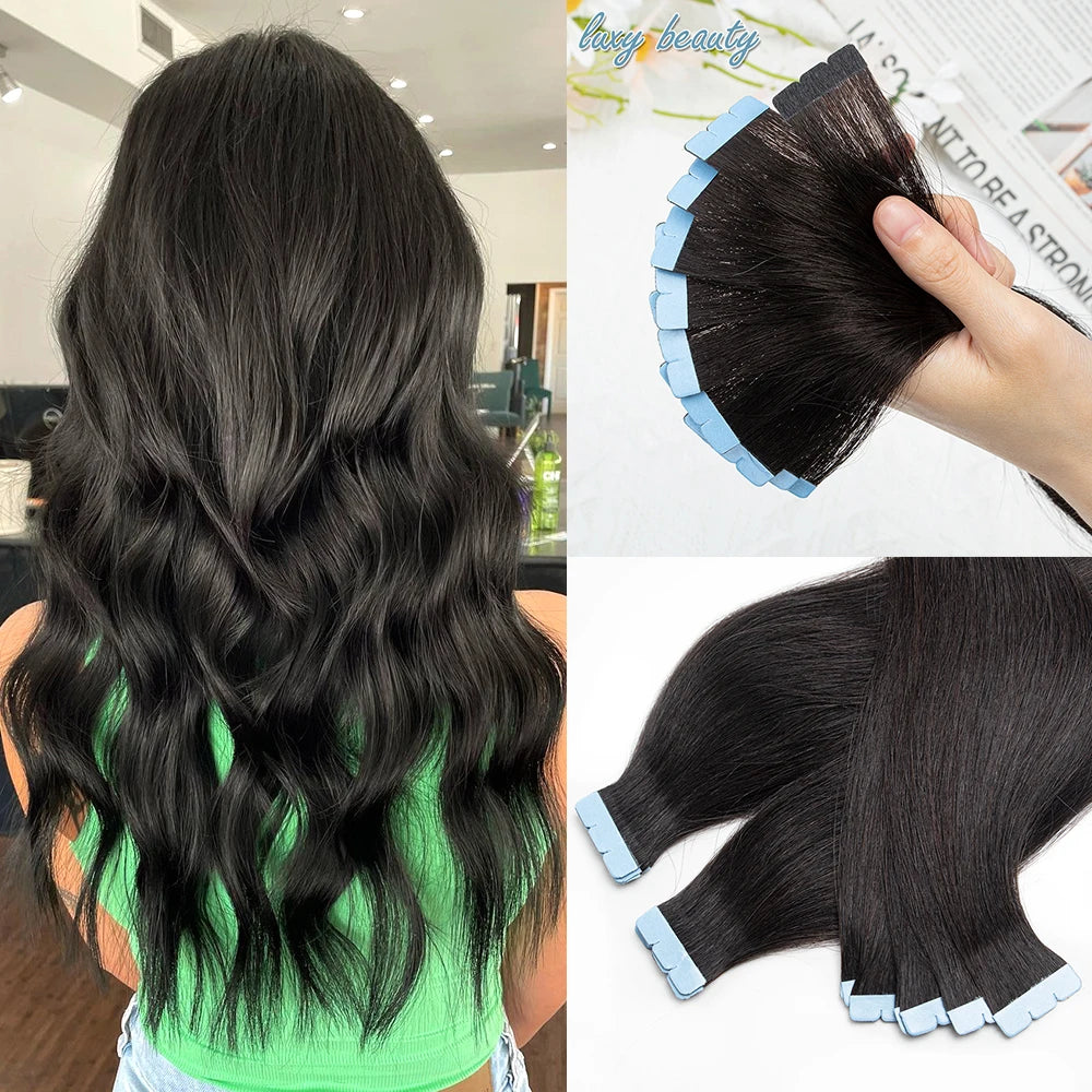 Mini Straight Invisible Seamless Double Sided Human Hair Tape Ins