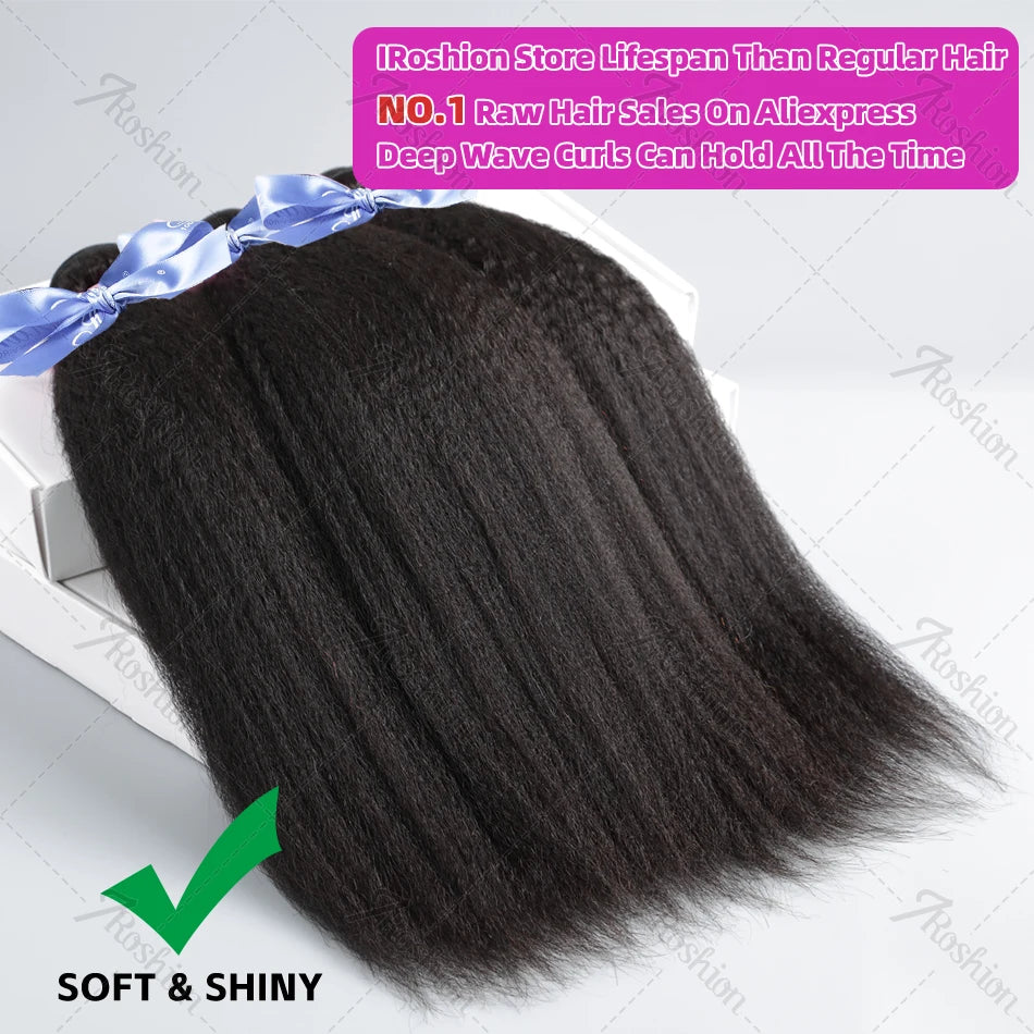 Yaki Straight Indian Raw Virgin Unprocessed 100% Human (3) Bundles