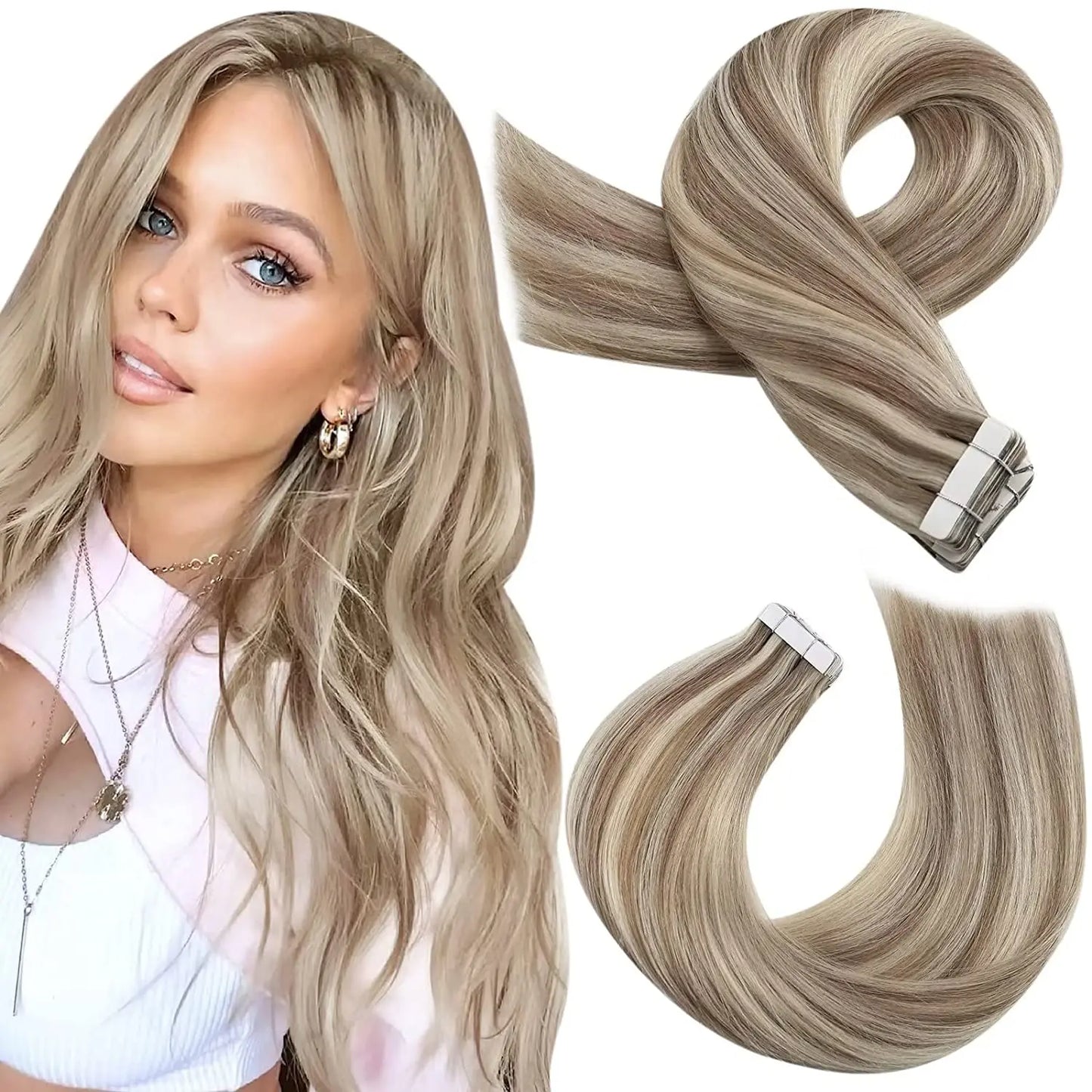 Straight Tape in Human Hair Extensions - Various Colors Available
