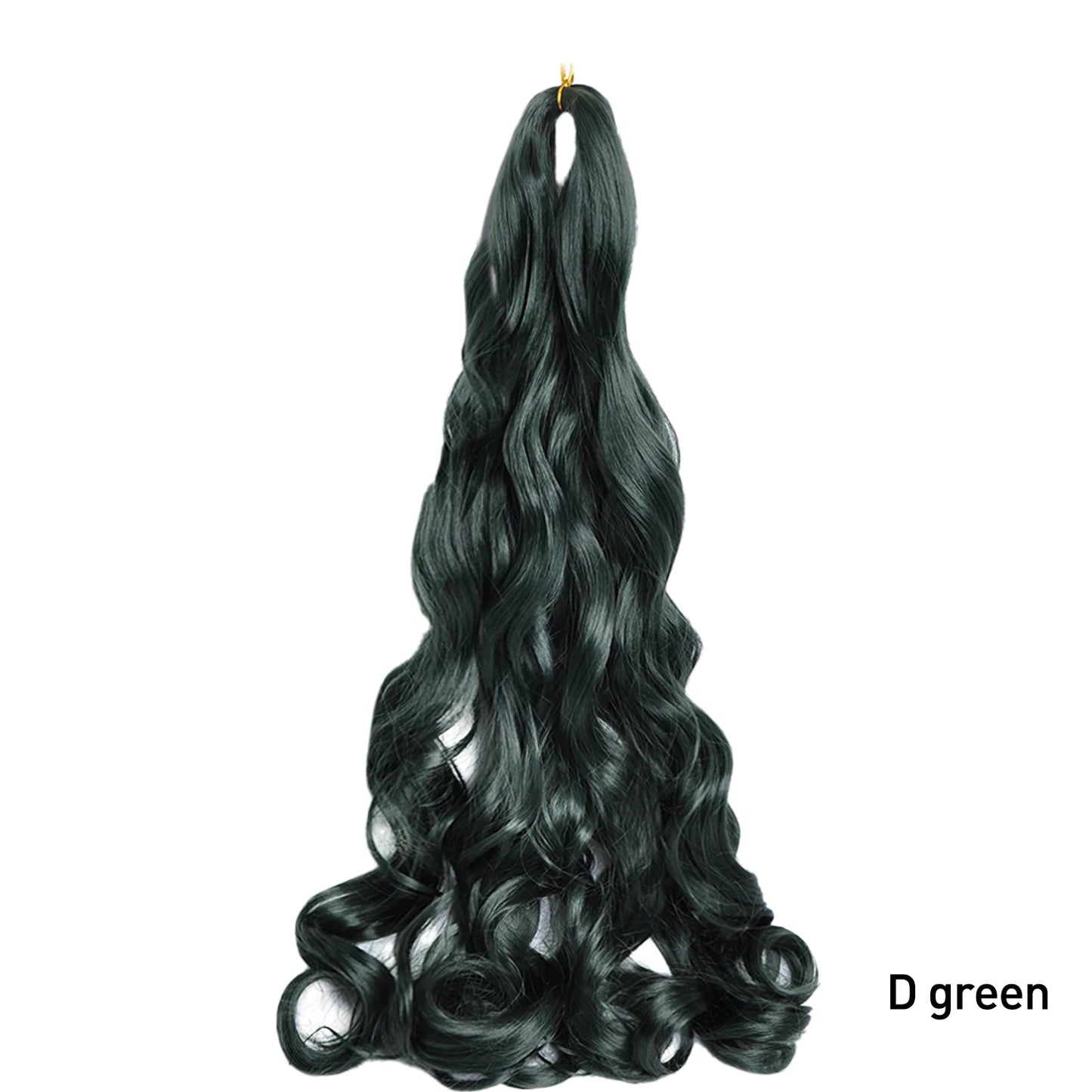Synthetic Green French Spiral Curls Braiding Hair