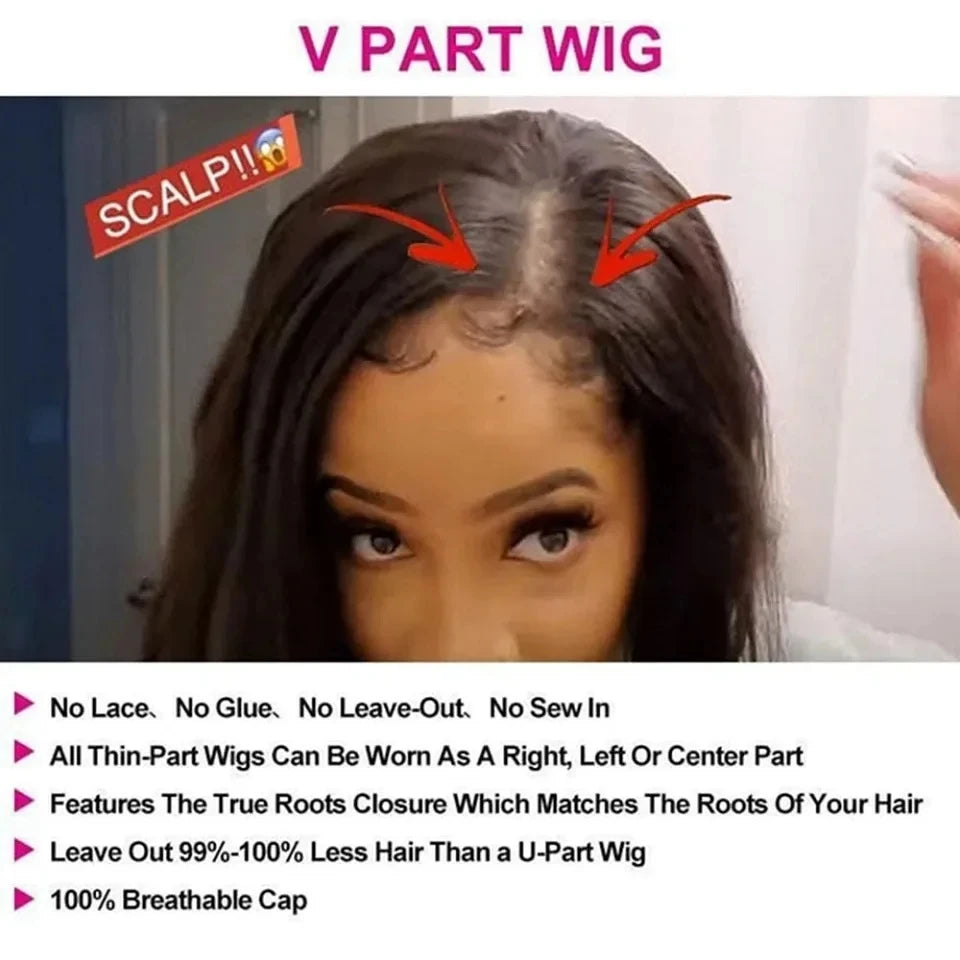 Straight U & V part Human Hair Wigs