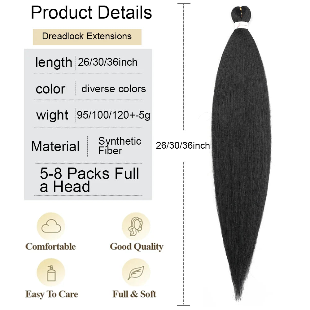 Synthetic Yaki 36Inch Pre-stretched Braiding Hair - Various Colors Available