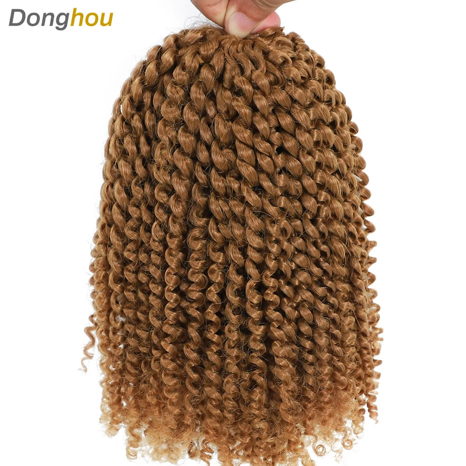 8 Inch Curly Passion Twist Synthetic Crochet Hair - Various Colors Available