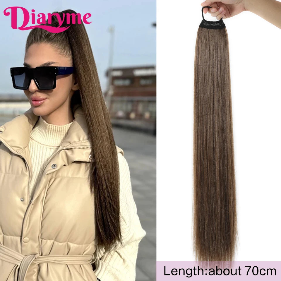 Long Straight Synthetic Ponytails - Various Options Available