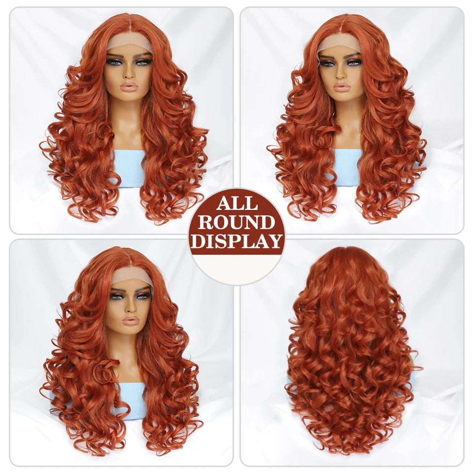 Black Brown Curly Synthetic Lace Front Wigs - Various Colors Available